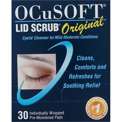 Ocusoft Lid Scrub Eyelid Cleanser Pre-Moistened Pads Original - 30 Count