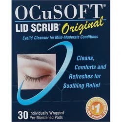 Ocusoft Lid Scrub Eyelid Cleanser Pre-Moistened Pads Original - 30 Count