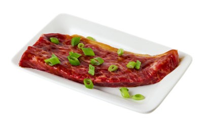 slide 1 of 1, Meat Service Counter Usda Choice Beef Strips Boneless W/kalbi Mrnde Tenderized - 1.25 Lb, per lb