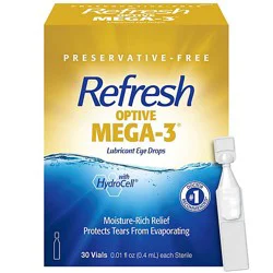 Refresh Optive Mega 3 Non Preserved Tears Lubricant Eye Drops - 30-0.01 Fl. Oz.