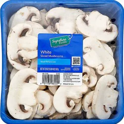 Signature Select White Mushrooms Sliced - 20 Oz