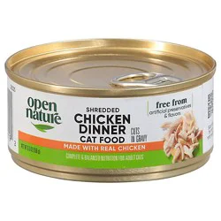 Open Nature Cat Food Adult Grain Free Shredded Chicken Dinner In Gravy Can - 5.5 Oz
