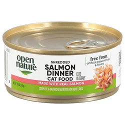 Open Nature Cat Food Adult Grain Free Shredded Salmon Dinner In Gravy Can - 5.5 Oz