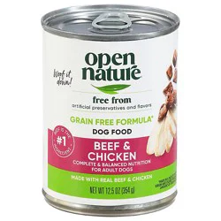 Open Nature Dog Food Adult Grain Free Beef & Chicken Can - 12.5 Oz