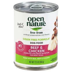 Open Nature Dog Food Adult Grain Free Beef & Chicken Can - 12.5 Oz