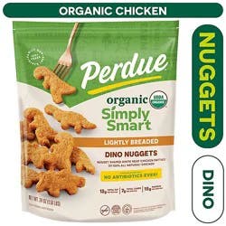 Perdue Simply Smart Organics Fully Cooked Lightly Breaded Chicken Breast Dino Nuggets - 24 Oz