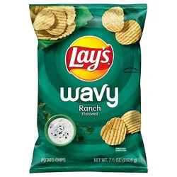 Lays Potato Chips Wavy Ranch - 7.5 Oz