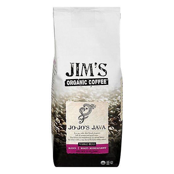 slide 1 of 4, Jims Organic Coffee Bean Jojo Java - 12 Oz, 12 oz