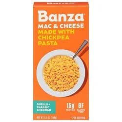 Banza Chickpea Pasta Shells & Cheese Classic Cheddar - 5.5 Oz