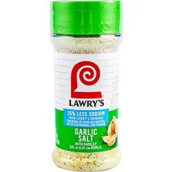 Lawry's 25% Less Sodium Garlic Salt With Parsley - 5.62 Oz