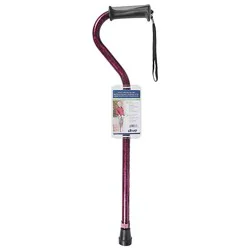 Drive Medical Cane Offset Hndl Gel Grip Red Crackl - Each