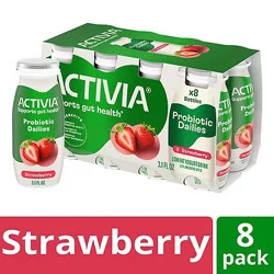 Activia Strawberry Probiotic Dailies Low Fat Yogurt Drinks - 8-3.1 Fl. Oz.