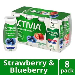 Activia Probiotic Dailies Strawberry & Blueberry Yogurt Drink Variety Pack - 8-3.1 Fl. Oz