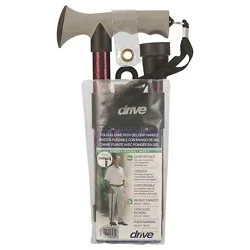 Drive Medical Cane,folding,gel Grip,red Crkle - Each