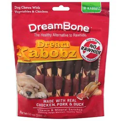 Dreambone Dream Kabobz Triple Flavor Rawhide-Free Chews For Dogs 18 Count Bag - 10 Oz