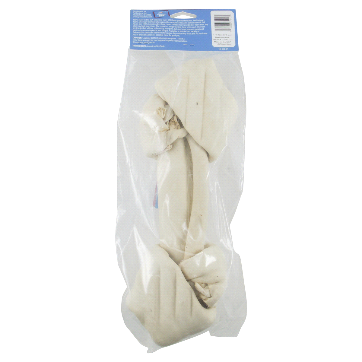 slide 2 of 2, Pet Factory USA Beefhide Bone 11-12 Inch 1Pack - Each, 1 ct