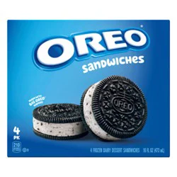 Oreo Frozen Dairy Dessert Sandwiches - 4 Count