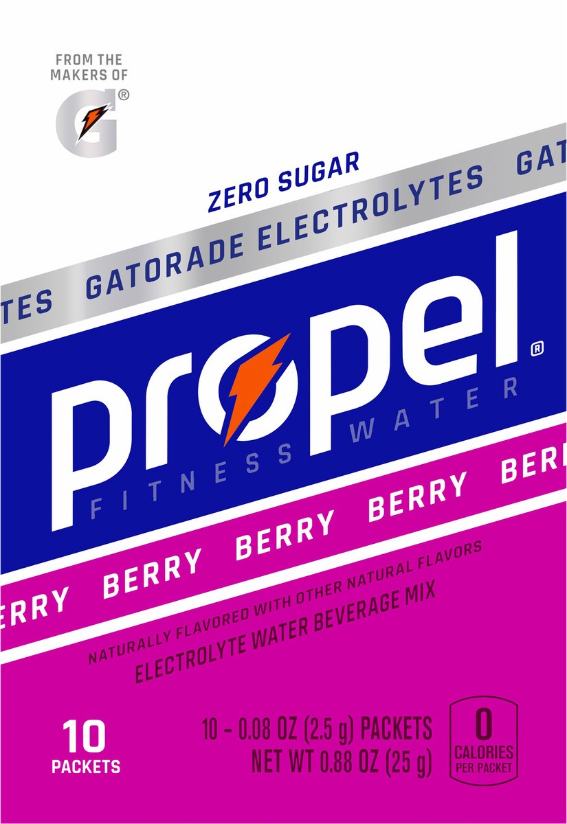 slide 9 of 9, Propel Water Beverage Mix With Electrolytes Berry - 10-0.08 Oz, 10-.08o