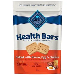 Blue Dog Food Biscuits Health Bars Baked Bacon Egg & Cheese Bag - 16 Oz