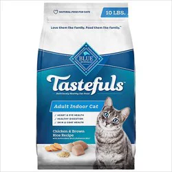 Blue Buffalo Tastefuls Natural Dry Food Adult Indoor Cats Chicken & Brown Rice Recipe - 10 Lb