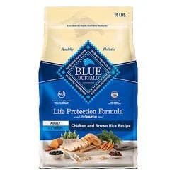 Blue Buffalo Life Protection Formula Adult Dry Dog Food Chicken & Brown Rice Recipe Bag - 15 Lb