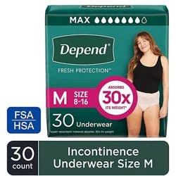 Depend Fresh Protection Adult Medium Blush Absorbency Incontinence Underwear - 30 Count