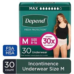 Depend Fresh Protection Adult Medium Blush Absorbency Incontinence Underwear - 30 Count