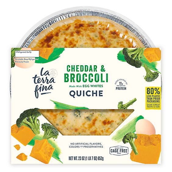 slide 1 of 1, La Terra Fina Cheddar And Broccoli Quiche - 23 Oz, 23 oz