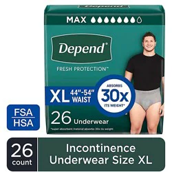 Depend Fresh Protection Adult Extra-Large Grey Absorbency Incontinence Underwear - 26 Count