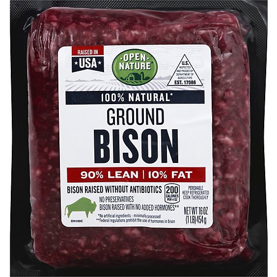 slide 1 of 1, Open Nature Ground Bison - 16 Oz, 16 oz