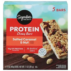 Signature Select Bars Protein Chewy Salted Caramel & Nut - 7.1 Oz
