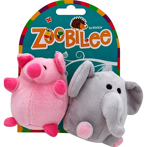 slide 1 of 1, Zoobilee Dog Toy Elephant And Pig Mini - Each, 1 ct
