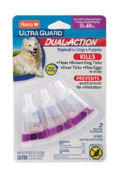 Hartz Ultraguard Topical For Dog & Puppies Dual Action 31 To 60 Lbs Blister Pack - 3 Count