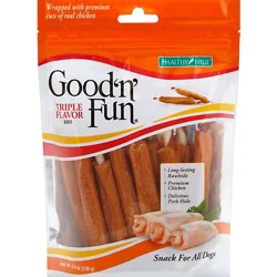 Good 'n' Fun Triple Flavor Ribs Rawhide For Dogs Bag - 8.4 Oz
