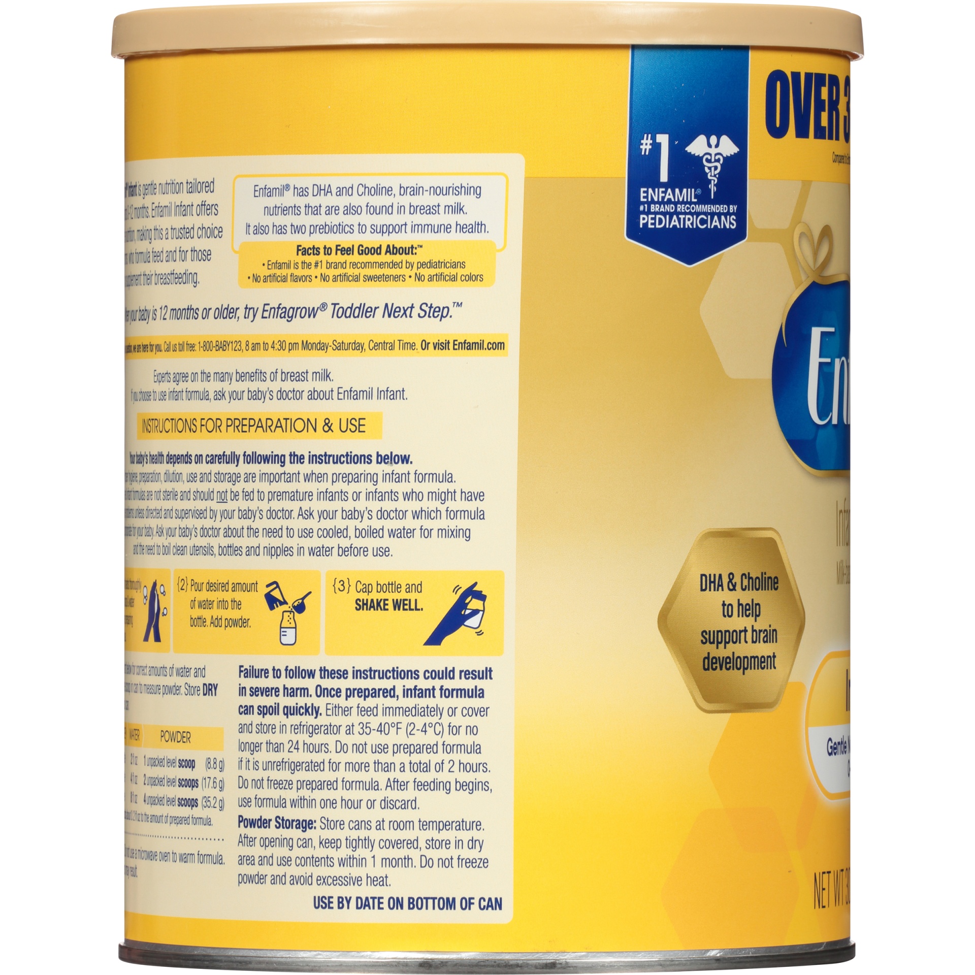 slide 3 of 6, Enfamil Infant Formula Milk-based Powder With Iron, 29.4 oz