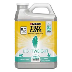 Purina Tidy Cats Lightweight Free And Clean Unscented Multi-Cat Clumping Cat Litter - 8.5 Lb