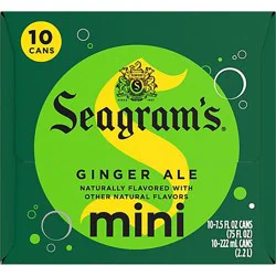 Seagrams Soda Pop Ginger Ale In Mini Cans - 10-7.5 Fl. Oz.