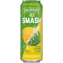 Smirnoff Ice Smash Lemon And Lime 8% Abv Single Can - 23.5 Oz