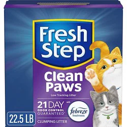 Fresh Step Clean Paws Multi Cat Scented Clumping Cat Litter With The Power Of Febreze - 22.5 Lbs