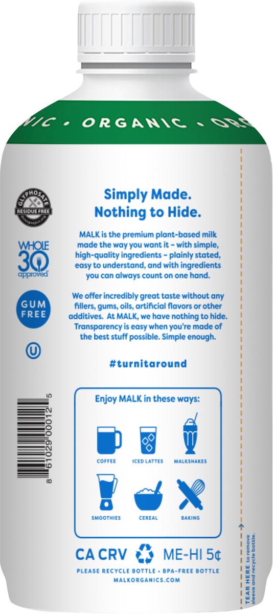 slide 3 of 8, Malk Unsweetened Vanilla Almond Milk - 28 Oz, 28 fl oz