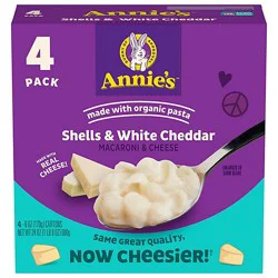 Annies Homegrown Macaroni & Cheese Shells & White Cheddar Box - 4-6 Oz
