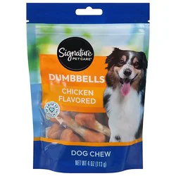 Signature Pet Care Dog Treat Dumbbells Chicken Flavor Pouch - 4 Oz