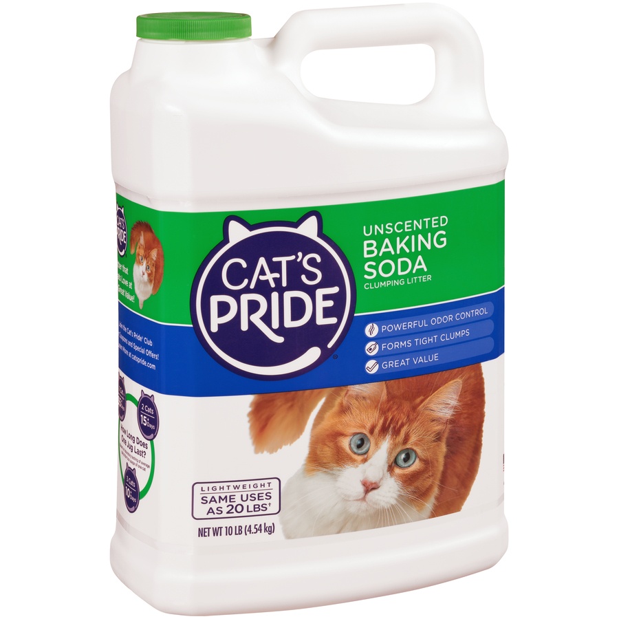 slide 4 of 7, Cat's Pride Baking Soda Advanced Odor Control Unscented Multi-Cat Clumping Litter, 10 lb