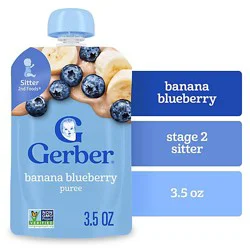 Gerber Natural Banana Blueberry Wonderfoods Pouch For Toddler - 3.5 Oz