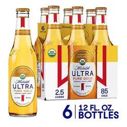Michelob Ultra Pure Gold Organic Light Lager Beer In Bottles - 6 - 12 Fl. Oz.