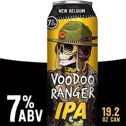 New Belgium Brewing Voodoo Ranger Ipa Beer 7% Abv Can - 19.2 Fl. Oz.