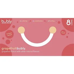 Bubly Sparkling Water Grapefruit Cans - 8-12 Fl. Oz.
