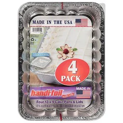 Handi-Foil Cook N Carry Utility Pan With Lid - 4 Count