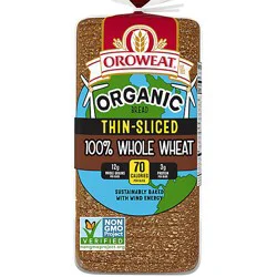 Oroweat Organic 100% Whole Wheat Thin Sliced Bread - 20 Oz