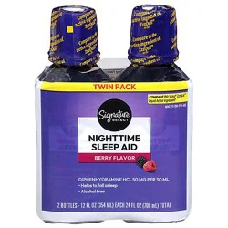 Signature Select/care Nighttime Sleep Aid Diphenhydramine Hcl 50mg Berry - 2-12 Fl. Oz.
